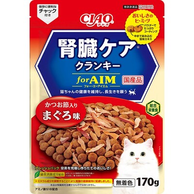 CIAO 腎臓ケアクランキー かつお節入り まぐろ味 170g