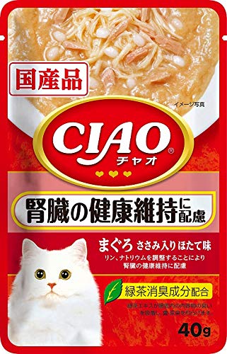 CIAO パウチ 腎臓の健康維持に配慮 まぐろ ささみ入り ほたて味