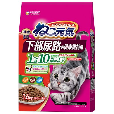 ねこ元気 下部尿路の健康維持用 1歳～10歳頃まで まぐろ・かつお・白身魚入り